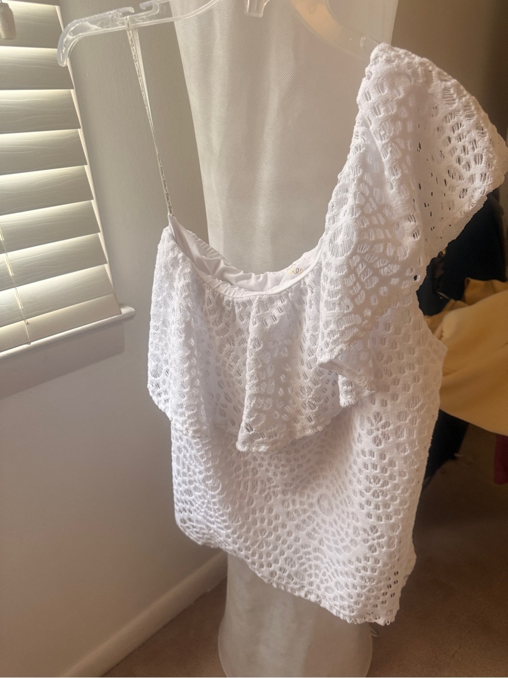 Lilly Pulitzer White Crochet Ruffle Camisole